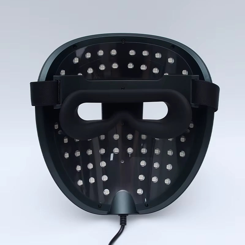 Black Electroplated Mask with Red light & Near Infared Laser Light with 24K Gold LED Wires