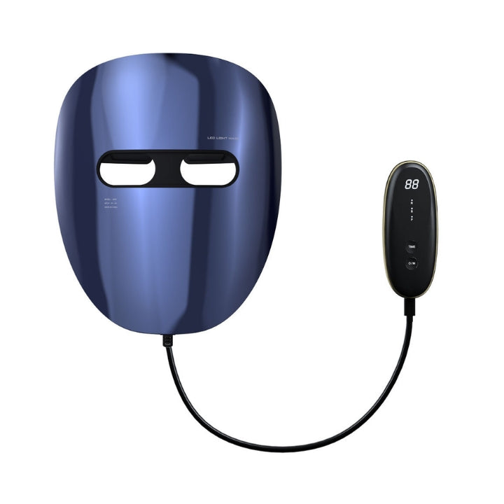 Blue Electroplated Mask with Red light & Near Infared Laser Light with 24K Gold LED Wires