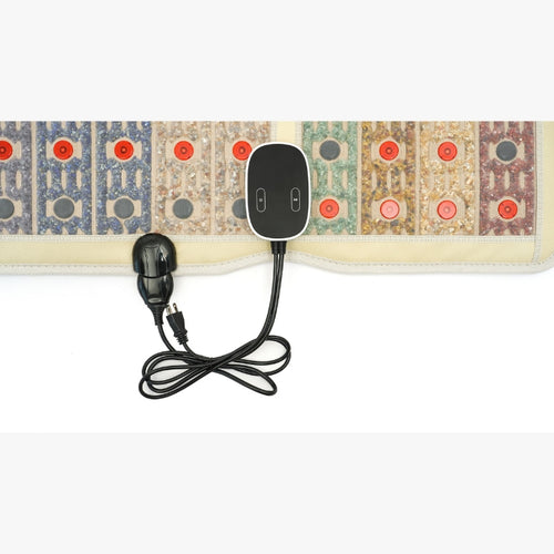 Chair Pad Chakra Mat with Crystal Technology, Far Infrared Laser Light, Heated, PEMF, Red light Photons, Negative Ion Generating & Digital Touchscreen Controller